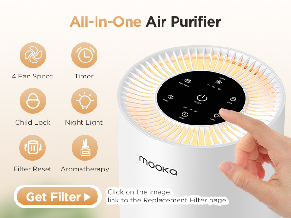 mooka air purifier for large room air purifiers for bedroom ture hepa air purifier 