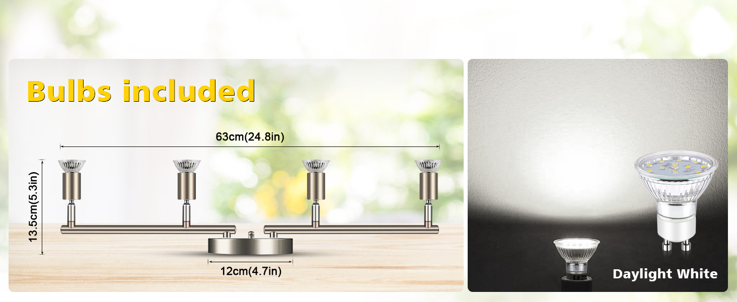 Track Light Included 4 x LED GU10 Bulb