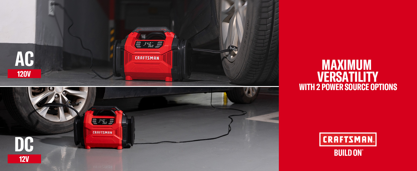 12V DC/120V AC tire inflator