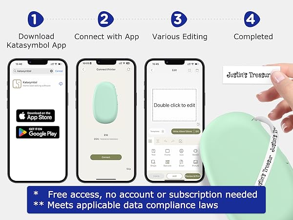 Easy label App: Print in 4 simple steps
