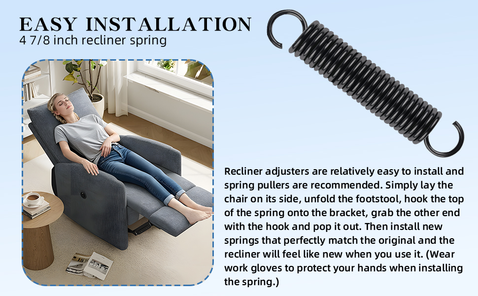 4 7/8-inch recliner mechanism extension spring