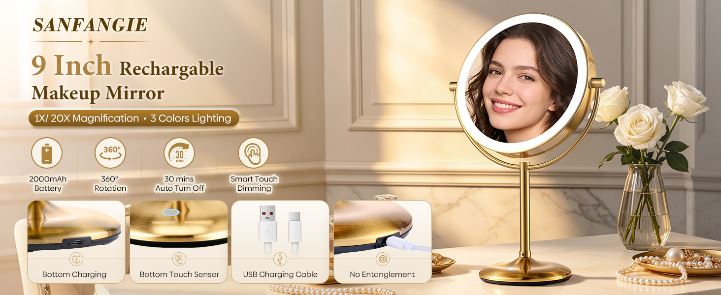 lighted makeup mirror