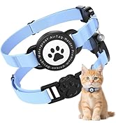 Airtag Cat Collar, Stretchy Kitten Collar with Apple Air Tag Holder, Lightweight and Comfortable,...