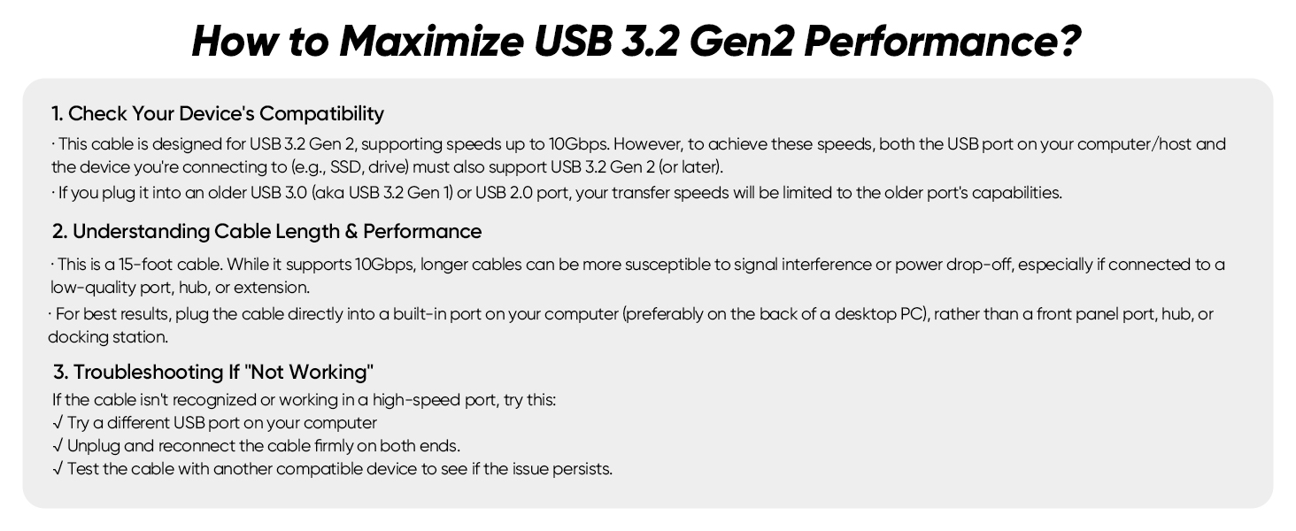 USB C Cable 15ft