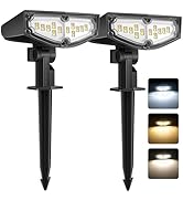 Solar Spot Lights Outdoor - 9 in 1 Landscape Lights IP67 Waterproof, 3 B...