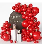 CVPARTYON Red Balloons 125 Pcs Balloon Different Sizes 18 Inch 12 Inch 10 Inch 5 Inch Red Balloon...