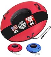 ZEALFEEL Snow Tube, 45''/48'' Rubber Snow Tubes with Commercial Grade Canvas Cover for Kids &amp; Adu...