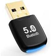 Upgraded Bluetooth 5.4 USB Adapter for PC Laptop, Wireless Transmitter Dongle for Windows 11 10 8...