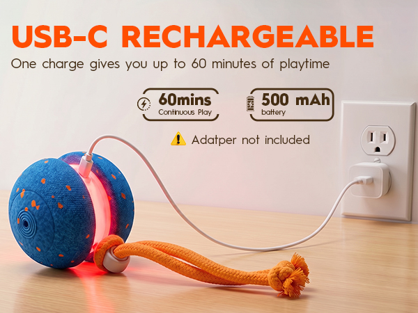Interactive Dog Toys, Automatic Irregular Moving and Rolling Dog Ball