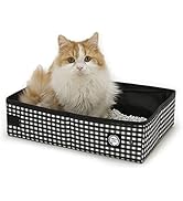 Necoichi Portable Stress Free Cage Carrier and Litter Box, Indoor &amp; Outdoor, Travel (Black, Litte...