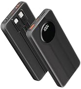 Aioneus Portable Charger, 10000mAh Power Bank with Built in Cables, 22.5W USB C in/Out Fast Charg...