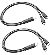 JSADZKJ Type C Charging Cable USB C to USB C +Mini USB Splitter Cable USB C Charger 3A Fast Charg...