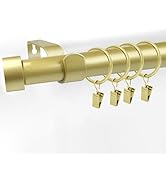 MaKefeile Curtains Rods for Windows 1 Inch Thick Heavy Duty Metal Curtain Rod with Curtain Rings ...