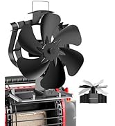 HIDALIFE Oscillating Heater Fan,Heat Powered 6 Blade Wood Stove Fan with Heater Top Tray Auto-Spi...