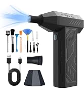 Compressed Air Duster-130,000 RPM Super Power Electric Air Duster 4-Gear Adjustable Cordless Air ...