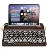 YUNZII QL75 Wireless Typewriter Hot Swap Retro Mechanical Keyboard,Punk Round Keycaps,RGB Backlit...