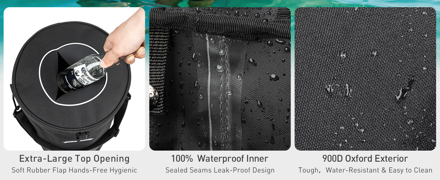 boat trash bag with lid 100% waterproof Leak-Proof,Lid Design for Odor &amp;amp; Wind Control