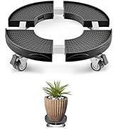 VEVOR Trash Can Dolly with 4 Lockable Wheels, 440lbs Weight Capacity, Round Trash Can Roller Base...