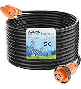 AOLINK 30 Amp RV Power Cord 50 Feet, Heavy Duty STW Pure Copper Wire with Grip Handle, TT-30P to ...