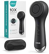 COSLUS Face Scrubber Facial Cleansing Brush: 2 in 1 Spin and Vibration Patented Tech, Silicone El...