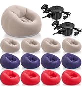 Realspring 12 Pcs Bean Bag Chairs for Adults Inflatable Chairs with Electric Air Pump,Blow up Cou...