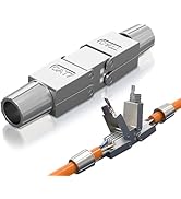 ZOERAX 2 Packs Cat7/Cat6A Tool-Free Ethernet Coupler, RJ45 Coupler Shielded up to 23AWG Ethernet ...