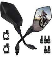 2PCS Motorcycle Mirrors,360° Adjustable Motorcycle Side Mirrors with 8mm &amp; 10mm Bolt,HD Motorcycl...