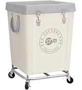 STORAGE MANIAC Commercial Laundry Hamper with Heavy Duty Steel Frame, 160 L Industrial Laundry Ba...