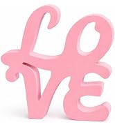 Love Signs Wooden Blocks Valentines Day Decorations V-Day Gift Freestanding Romantic Table Sign L...