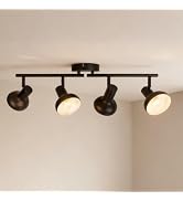 HiBay 4-Light Track Lighting Fixtures Ceiling, Farmhouse Track Spot Light Black, Directional Spot...