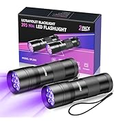 Black Light UV Flashlight 2 Pack, 12 LED 395nm UV Flashlight, Portable Mini UV Light Waterproof, ...