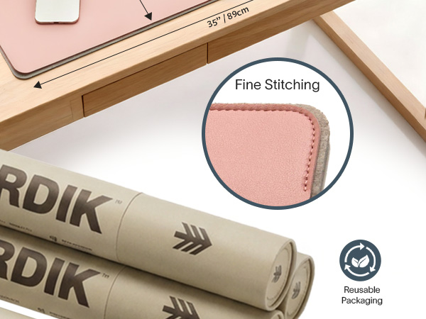 leatherette more space less clutter desk blotter vegan leather blotter clean dual desert blush pink