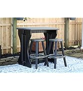 Leisure Accents Bar (Black/Deep Grey, Double Bar with 2 Barstools)