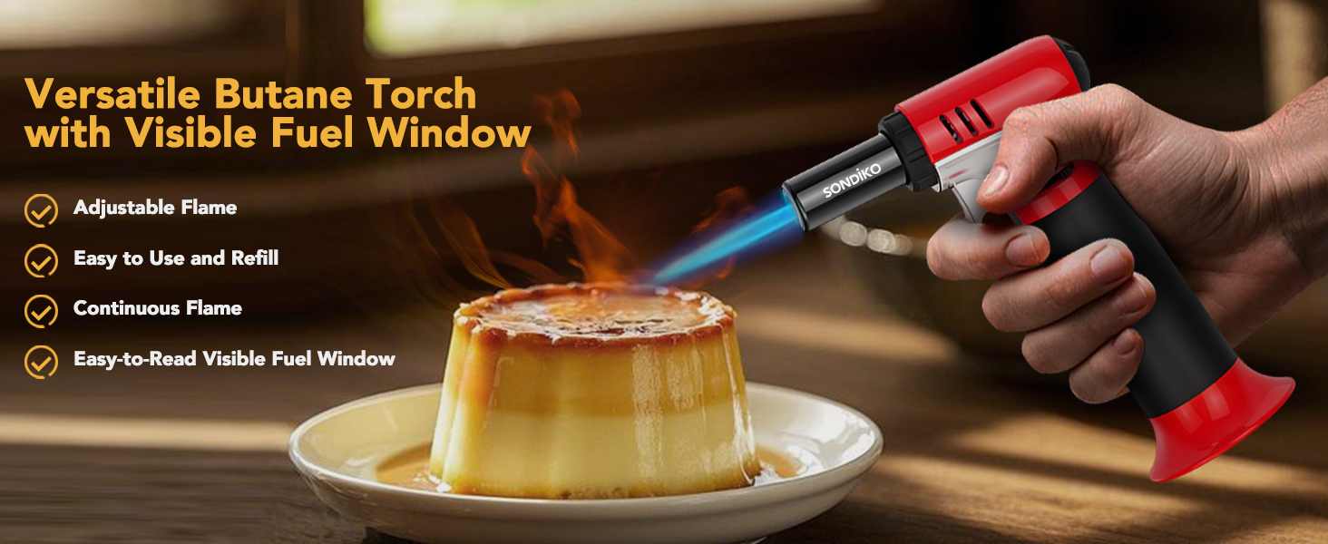 Versatile butane torch with fuel gauga