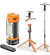 CAVN Rechargeable Camping Lights with Remote &amp; Detachable Tripod Max Height 6.0 ft, Portable Work...