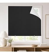 JILRON 100% Blackout Curtains, No Drill Roller Shades, Adhesive Blackout Blinds for Bedroom/Offic...
