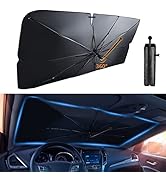FIRAWER Car Windshield Sun Shade Umbrella for Most Vehicles, 2024 Upgraded Sunshade Car Windshiel...