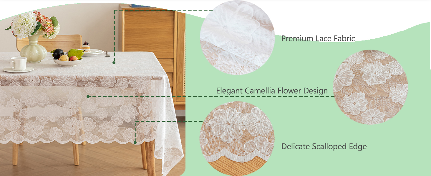 Elegant Camellia Flower Tablecloth