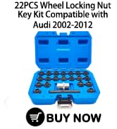 JEUCLEL 22PCS Wheel Locking Nut Key Kit Compatible with Audi 2002-2012, Wheel Lock Nut Scoket Ada...