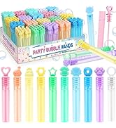 Kids Bubble Party Favors, 300 Pack Mini Bubbles Bulk with Gift Box, Pastel Bubble Wand Sticks for...