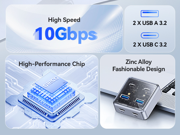 4-Port Alloy USB Splitter