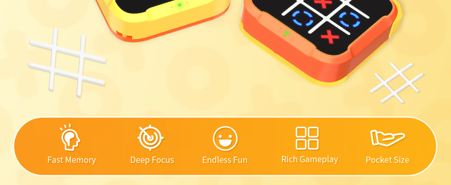 Hynuwa Electric Tic-Tac-Toe Game Learing Toy Family Travel Game Portable Game Compact Game