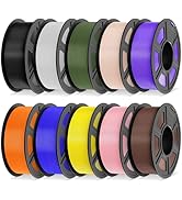 TECBEARS PLA Plus Filament 1.75mm Bundle, 10kg PLA+ 3D Printer Filament, 10 Pack 1kg Spool(Black,...