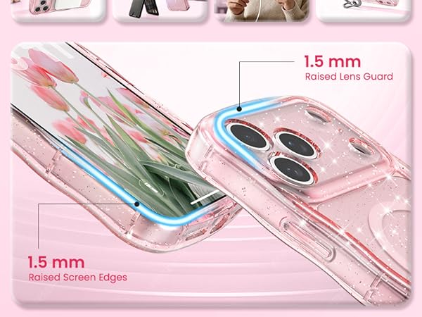 crystal Clear case transparent case magnetic case glitter case Glossy case cute case aesthetic case