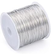 [328 Feet]28 Guage Craft Wire Jewelry Wire 100M/0.3mm Silver Plated Thin Brass Wire Soft Metal Wi...