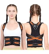 BAREKE Back Brace Posture Corrector for Women and Men: 2-in-1 Posture Support with Shoulder Brace...