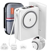 Portable Charger,Magnetic Power Bank with Charger Block (US/EU/UK/AU Plugs)-10000mAh -for Magsafe...