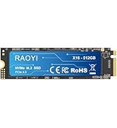 RAOYI 512GB NVMe Internal Solid State Drive M.2 2280 PCIe Gen4x4 SSD, Up to 5000MB/s, Configure S...