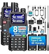 8W GMRS Handheld Radios BAOFENG Radio Repeater Capable Walkie Talkies Long Range Two Way Radios, ...