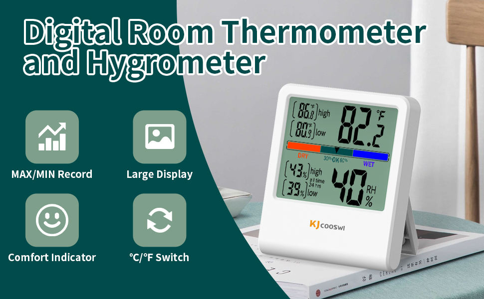 Digital Room Thermometer and Hygrometer